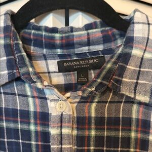 Banana Republic Women’s Blue Plaid Shirt